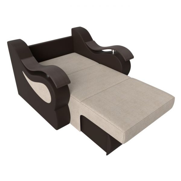 Кресло-кровать «Меркурий», механизм аккордеон, цвет рогожка корфу 02 / коричневый вельвет