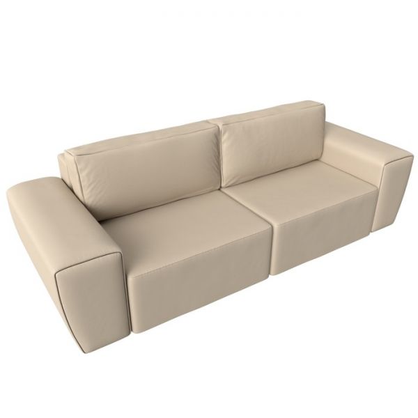 Прямой диван «Беккер», механизм еврокнижка, экокожа, цвет бежевый