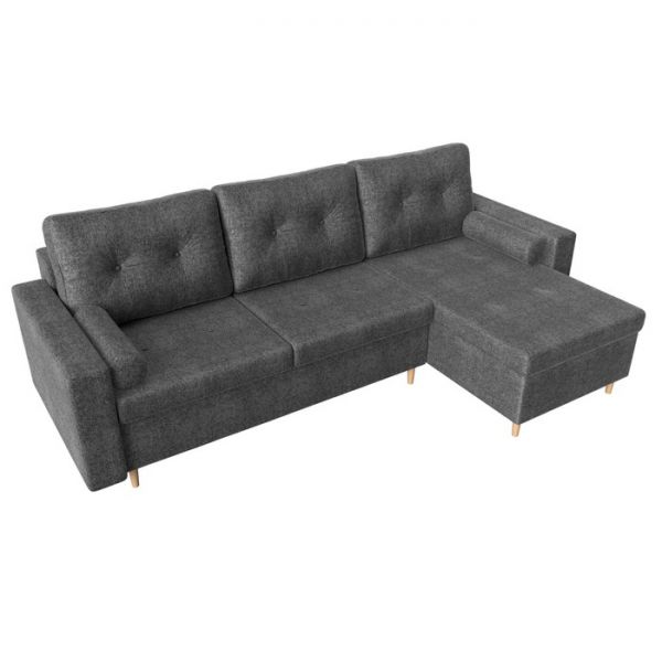 Угловой диван «Белфаст», механизм пантограф (тик-так), экокожа, цвет чёрный