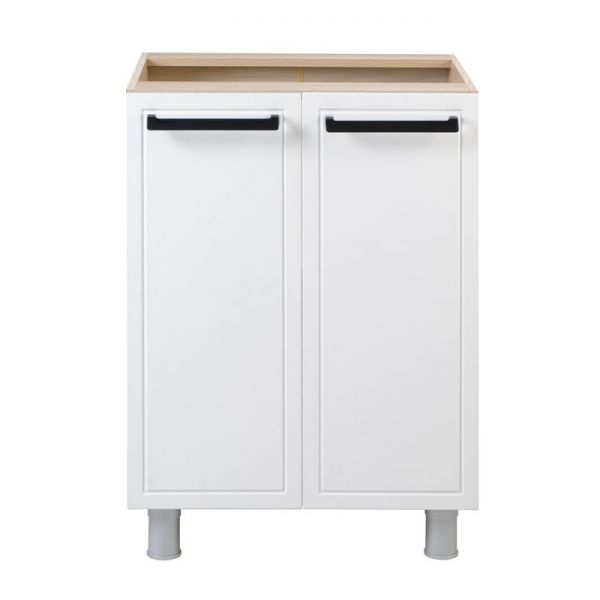 Шкаф наполный 2-х ств. Квадро 600х470х826 Дуб сонома/Нубук Милк