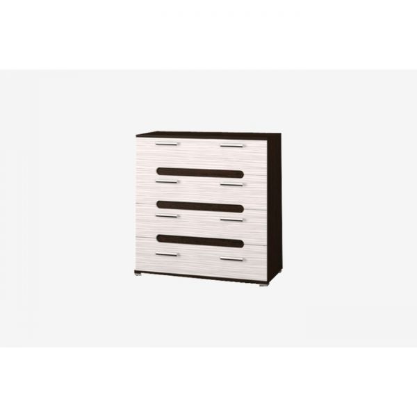 Комод МИШЕЛЬ 902х450х931 венге цаво/МДФ белый страйп