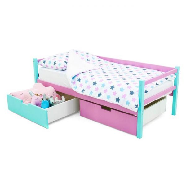 Детская кровать-тахта Svogen мятный-лаванда