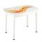 Стол раздвижной с ФП Волна, 1100/1500х700х777 стело/пояс белый/прямые белые ноги