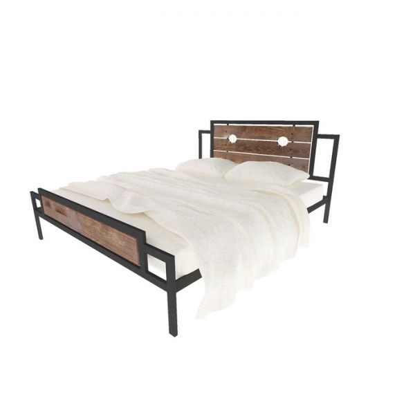 Кровать «Инесса plus», 1200 ? 2000 мм, лофт, цвет каркаса чёрный