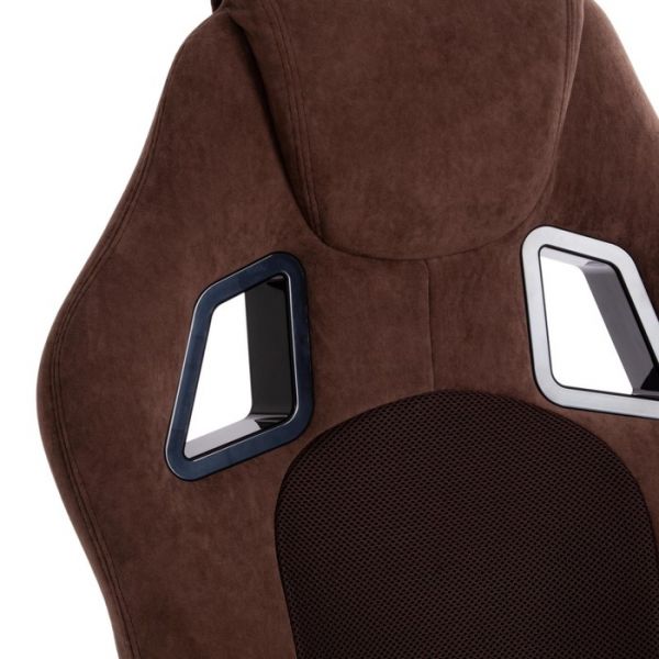 Кресло DRIVER флок/ткань коричневый 45444