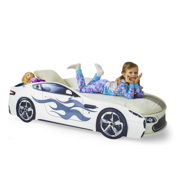 Детская кровать-машина "Бондмобиль белый"