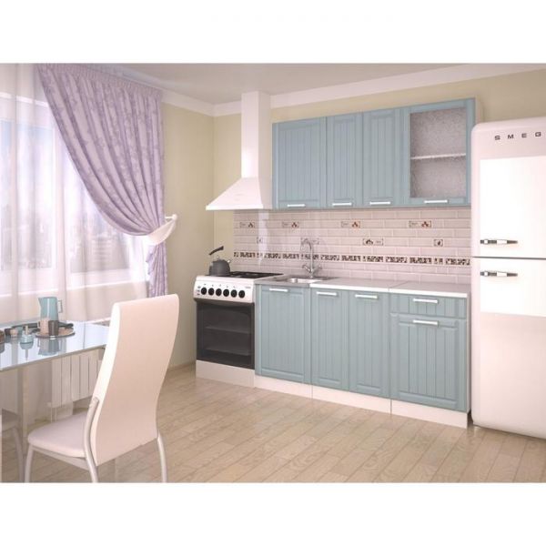 Шкаф навесной с 1 дверью РоялВуд, 300х500х720, Белый/Голубой прованс