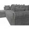 Угловой диван «Рейн», механизм еврокнижка, угол правый, рогожка, серый / кант коричневый