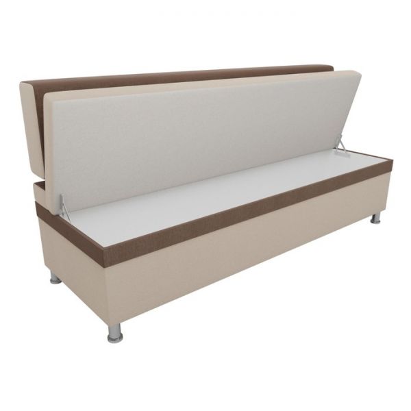 Кухонный прямой диван «Стайл», рогожка, цвет бежевый / коричневый