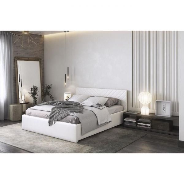 Каркас кровати Сандра 1600х2000 экокожа белая