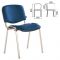 Стул для персонала и посетителей BRABIX ИЗО Iso CF-001, хромированный каркас, кожзам синий