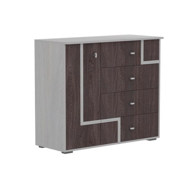 Комод «Омега 16», 995 ? 530 ? 825 мм, цвет ясень анкор светлый / ясень анкор тёмный