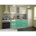 Кухонный гарнитур Волна 1, 1800х600 мм, Белый металлик/Бирюза