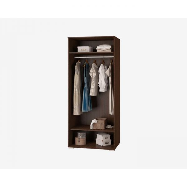 Шкаф для одежды с 2мя дверками ВИКА 802х542х1900 венге/ МДФ белый страйп