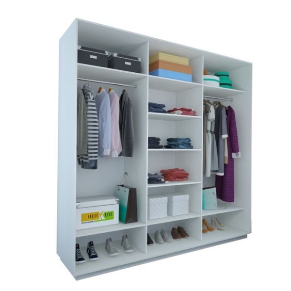 Шкаф-купе «Акцент-Вера», 1500 ? 600 ? 2310 мм, выбеленное дерево/экокожа «Версаль светлый»