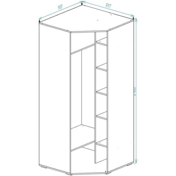 Шкаф  ЛАЙТ 2100х920х920 Белый/корпус Дуб Сонома