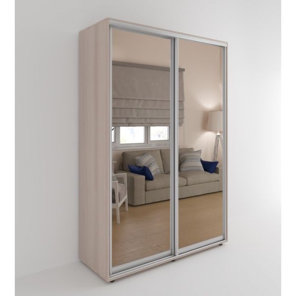 Шкаф-купе «Акцент-Лайт ЗЗ», 1000 ? 600 ? 2310 мм, ЛДСП, зеркало, цвет ясень шимо светлый