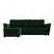 Угловой диван «Амстердам лайт», еврокнижка, правый угол, велюр, цвет зелёный