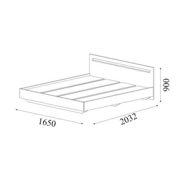 Кровать двуспальная с/м 1600*2000 Хлоя, 1642х2032х900, Белый глянец МДФ/ Белый ЛДСП