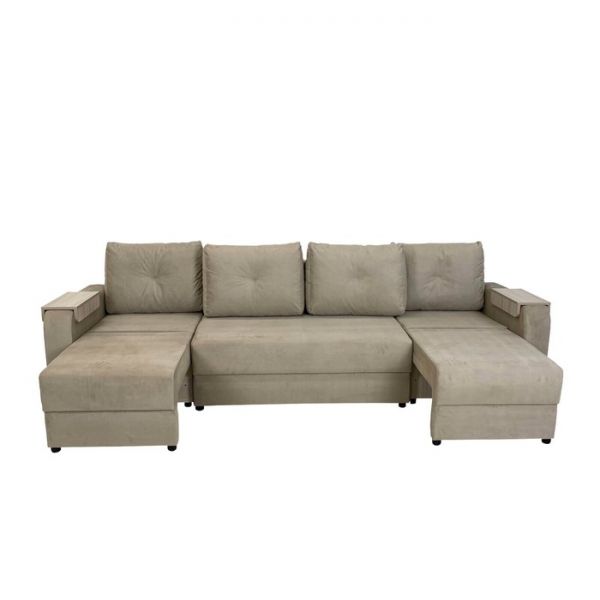 Диван-трансформер «Леон 1», механизм еврокнижка, ППУ, цвет коричневый