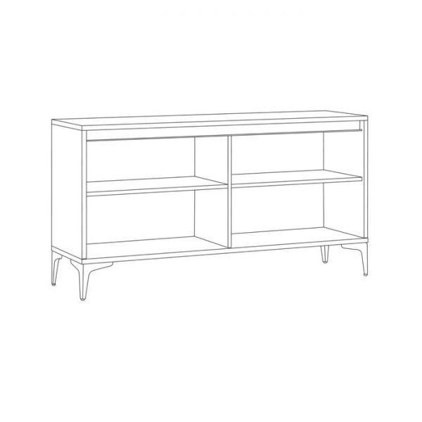 Тумба под ТВ Муар 13.261, 1380х400х730, Орех селект каминный/Черный глянец