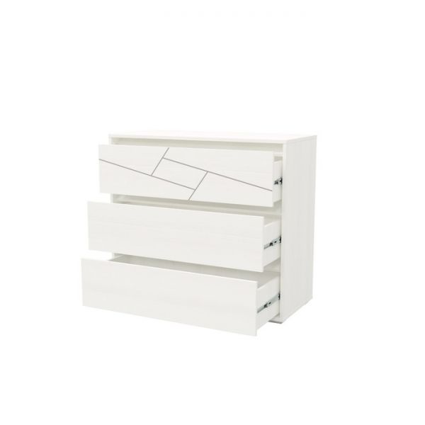 Комод с тремя ящиками АДЕЛИНА 1000х440х900 Рамух белый