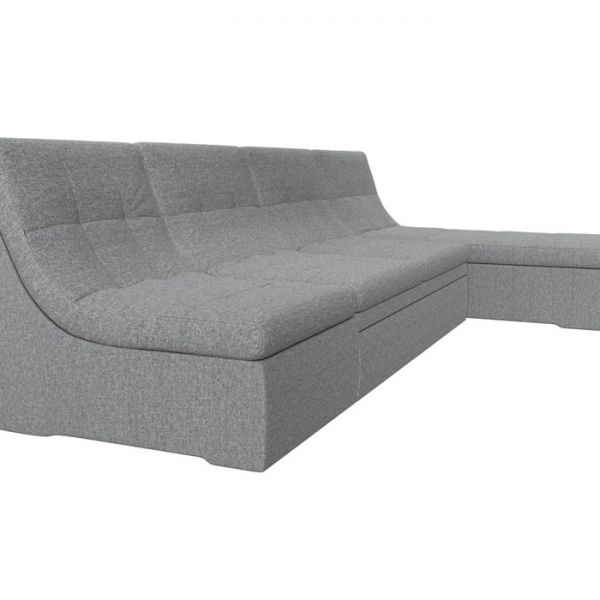 Угловой модульный диван «Холидей», механизм дельфин, рогожка, цвет бежевый