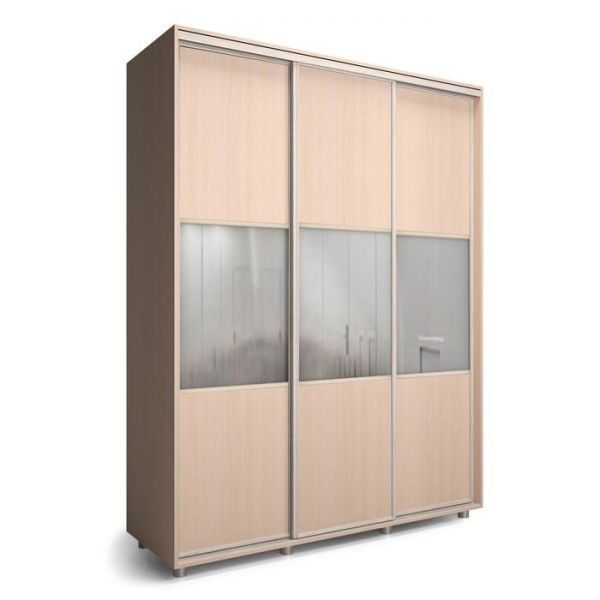 Шкаф-купе Модный Зеркало+ЛДСП Венге светлый/Белый 2100х600х2300