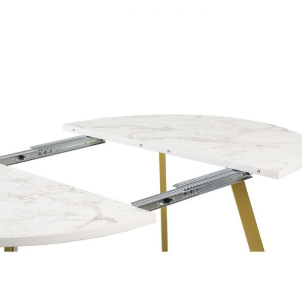 Стол РИМ D-940/1390х940х760 Мрамор Белый/Опора Гермес золотая