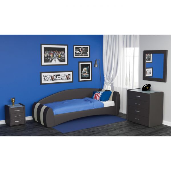 Кровать «Кальвет», 1900 ? 900 мм, встроенное основание, левая, цвет коричневый / бежевый