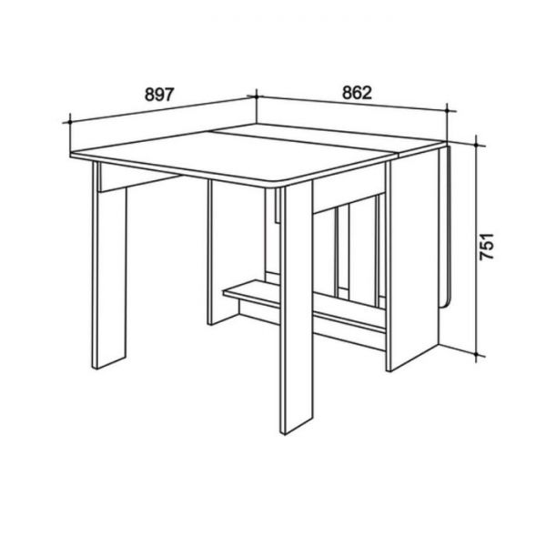 Стол-книжка ПВХ, дуб сонома