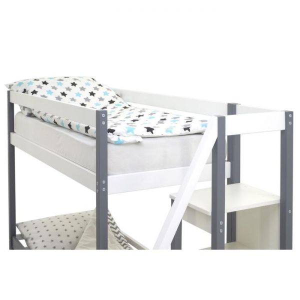 Детская двухъярусная кровать Бельмарко Svogen графит-белый