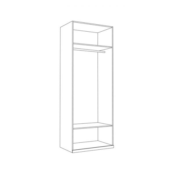 Шкаф для одежды Валенсия 13.329, 840х542х2253, Белый шагрень