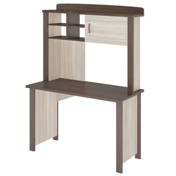 Стол СТД-115 с надстройкой НД-115, 1150 ? 640 ? 1680 мм, цвет нельсон / белый