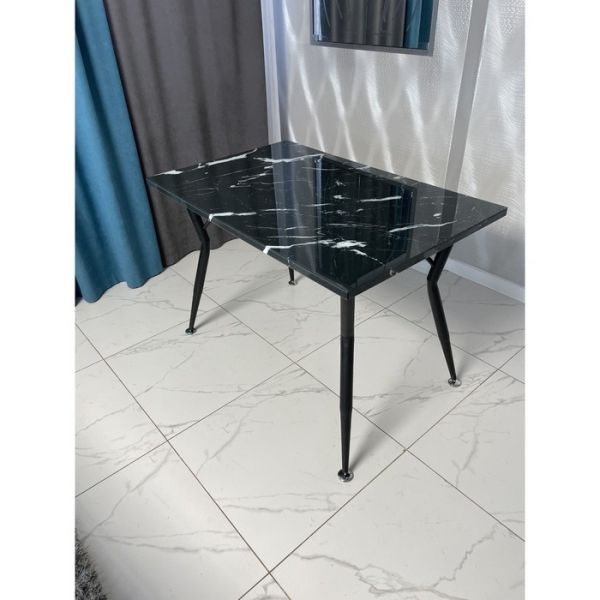 Обеденный стол «Комфорт», 1100 ? 700 мм, фотопечать, цвет чёрно-белый мрамор