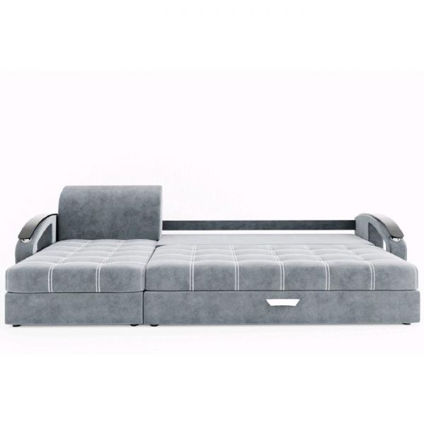 Угловой диван «Дубай», угол левый, еврокнижка, МДФ венге, цвет селфи 01, подушки селфи 03