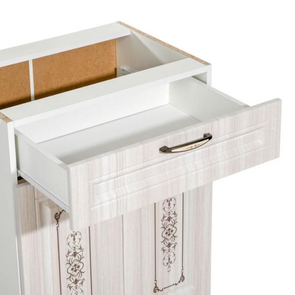 Шкаф напольный Велес с ящиком 600х446х820 белый/сандал белый