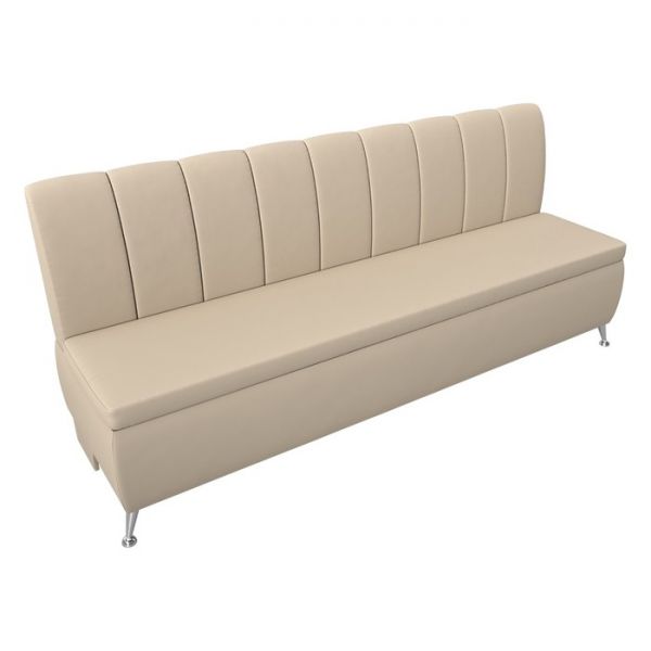 Кухонный прямой диван «Кантри», экокожа, цвет бежевый