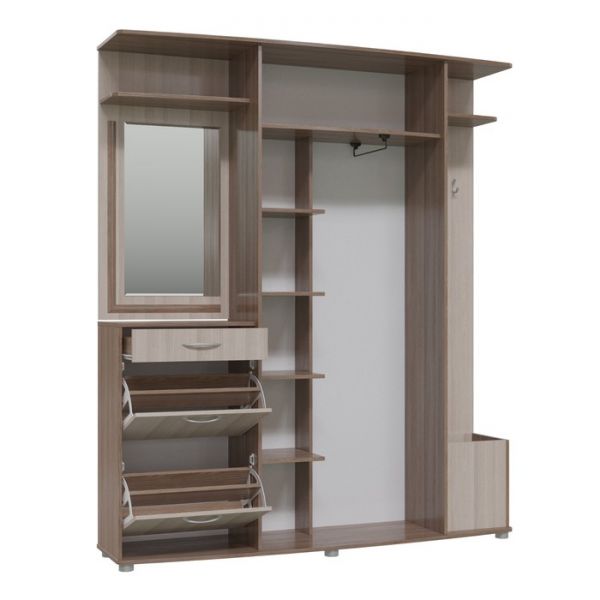 Прихожая МЕДЕЯ 1780х420х2100 Ясень шимо светлый/темный