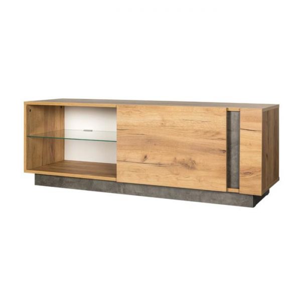 Тумба ТВ Арчи 10.85, 1300х413х461, Дуб золотой/Камень темный