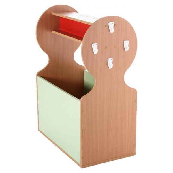 Спортивный  уголок подвижной 740х420х1000 бук бавария/красный/салатовый