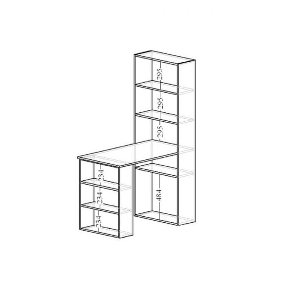 Стол компьютерный №12, 1100 ? 632 ? 1700 мм, цвет клён/венге