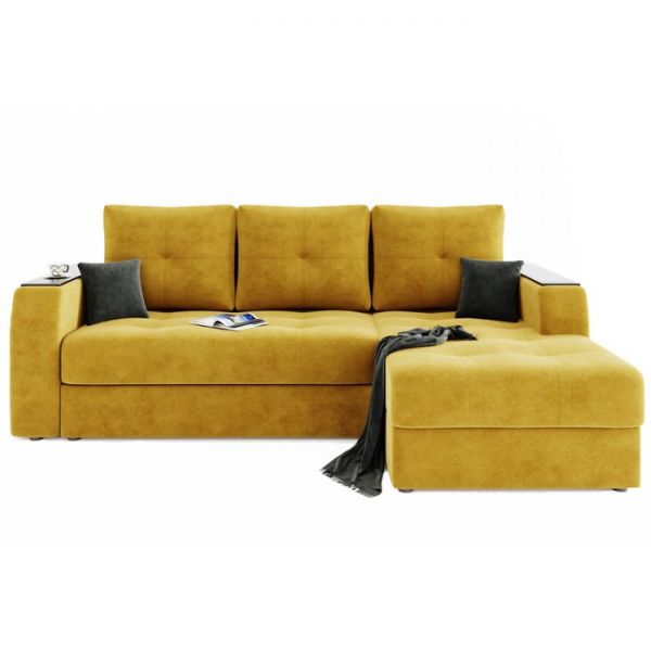 Угловой диван «Сенатор», механизм пантограф, ППУ, угол правый, велюр, селфи 01 / селфи 03