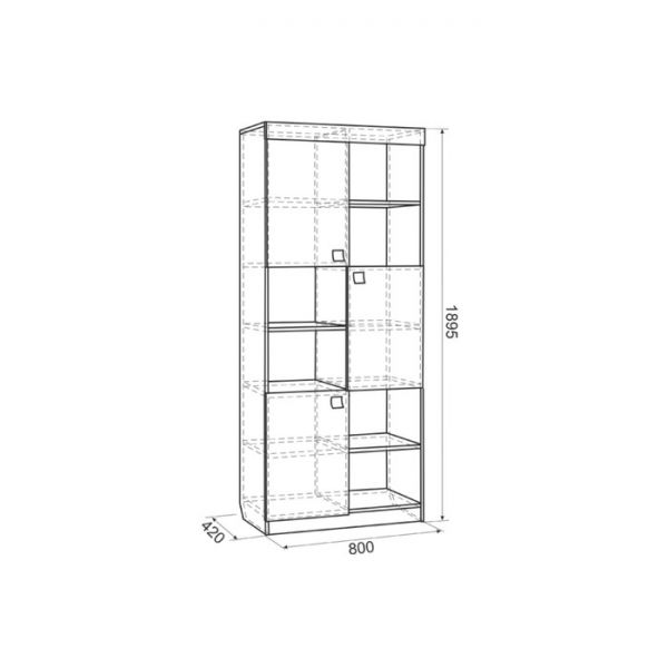 Стеллаж Энерджи, 800х420х1895, Дуб сонома/Белый