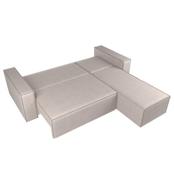 Угловой диван «Куба», механизм еврокнижка, рогожка, цвет бежевый