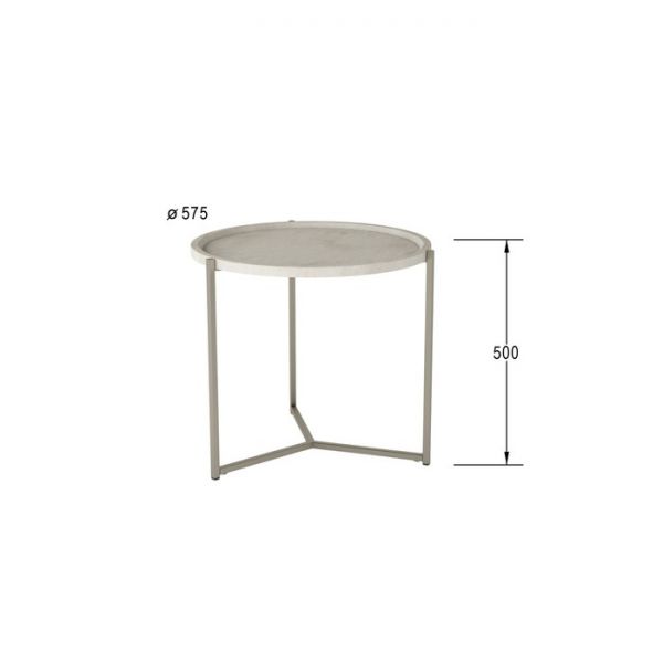 Стол придиванный «Бруно», 575 ? 757 ? 500 мм, цвет серый мрамор