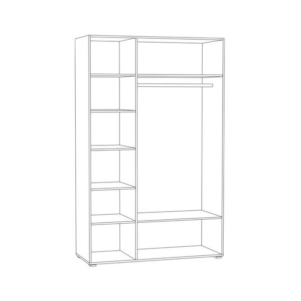 Шкаф 3х ств Неаполь 13.10, 1349х541х2135, Миндаль/Африканское Лапачо какао