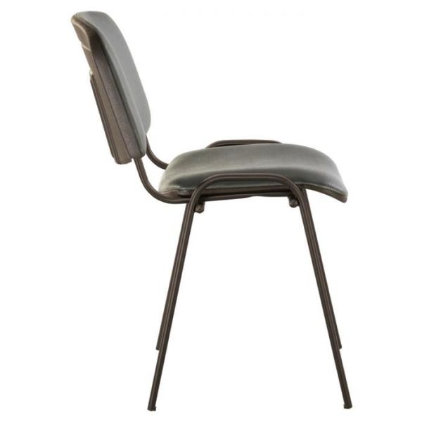 Стул для посетителей BRABIX "Iso CF-005", черный каркас, экокожа серый, 531979