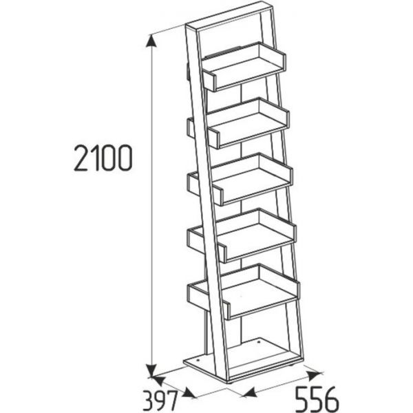 Стеллаж Nature 95, 556 ? 397 ? 2100 мм, цвет гаскон пайн / мокко