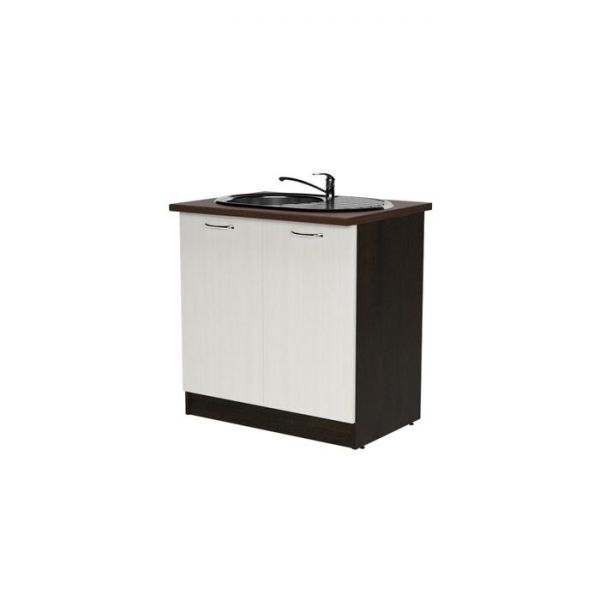 Шкаф напольный Полина 800х600х850 под мойку 2 дверцы  венге/бодега/дуглас темный